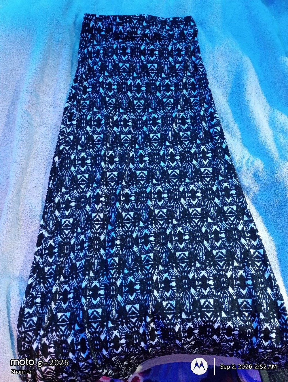 Black & White Patterned Women's Maxi Skirt